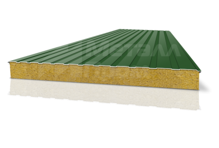 Двухслойная сэндвич-панель 0,5 мм металл с минеральной ватой